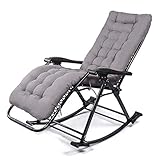 TONPOP Zero Gravity Chair Outdoor Liegestuhl Zero Gravity Chair Verstellbare Faltbare Terrassen-Chaiselounges mit Rutschfester Wattepad und Kissen für Strandga