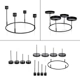 3 in 1 Kerzenhalter, Kerzenständer für Adventskranz aus Metall zum Dekorieren - Für Stabkerzen, Stumpenkerzen und Teelichter