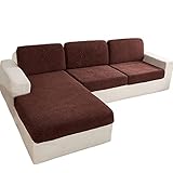 RUMAAN Universal-Sofabezug, Stretch-Couch-Schonbezüge, verschleißfeste rutschfeste Sofa-Sitzbezüge, Schonbezüge, Möbelschutz,Kaffee,W65~95CM*L95~135CM