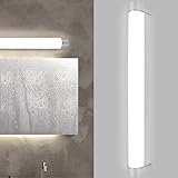CBJKTX LED Spiegelleuchte Bad Spiegellampe - 12W Wandlampe mit Schalter 45CM Badleuchte Wand Feuchtraumleuchte Wasserdicht IP44 Wandleuchte Modern Neutralweiß 4000K für Badezimmer Keller Küche Flur