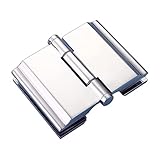 Badezimmer-Klemmclip, Glastürscharnier, Badezimmer-Glas, doppelseitig, 180 Grad nach außen öffnende Glastür, Glasbefestigungsclip-Scharnier