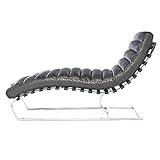 Phoenixarts Echtleder Vintage Leder Relaxliege Schwarz Design Recamiere Liege Sessel Chaiselongue 636