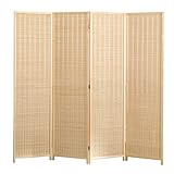3 4 5 6 Paneele Bambus-Gewebe Raumteiler Paravent Privatsphäre-Akzente, Sonnenveranda Aufklappbar Wandtrenner Orientalisch Chinesisch Innenbereich Trennwand Trennwand (Size : 1.5x0.5m/59'x19.6' 4 Pan