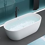 Mai & Mai® Freistehende Badewanne 150x75cm Oval Weiß Acryl-Wanne Standbadwanne V518