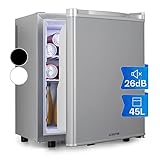 Klarstein Mini Kühlschrank für Zimmer, Mini-Kühlschrank für Getränke, Snacks & Kosmetik, Kleine Minibar, Kühlschrank Klein & Leise, Verstellbare Ablagen, Kleiner Skincar Kühlschrank 6-18°C, 45L