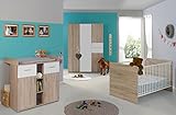 moebel-dich-auf.de Babyzimmer/Kinderzimmer komplett Set Elisa 3 in Eiche Sonoma Weiß