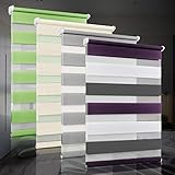 bobodeco Doppelrollo klemmfix ohne Bohren Duo Rollos für Fenster mit Klemmträger, Fensterrollo lichtdurchlässig & verdunkelnd Wandmontage Sichtschutz- Weiß Lila Anthrazit,80x150cm (BxH)