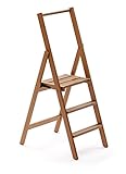 Arredamenti Italia 3-Stufen Leiter Kimora, Holz - zusammenklappbar - 3 Stufen -Farbe: Kirsche Holz AR-It il Cuore del Legno“
