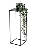 DanDiBo Blumenhocker Metall Schwarz Eckig 70-50 cm Blumenständer Beistelltisch 96315 Blumensäule Modern Pflanzenständer Pflanzenhocker (60 cm)