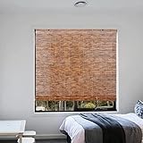 Schilf Vorhang Bambusrollo Natural Schilf Vorhang Outdoor-VorhäNge Weidenzaunmatte Fenster Rollos füR Innen DraußEn von Balkon Veranda Verdunkelungsrollo Fensterrollo Rollo ( Size : 140*210cm/55*83in