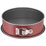 Original Kaiser Classic Plus Springform 24 cm mit Flachboden, runde Backform, auslaufsicher, antihaftbeschichtet, rot, 24.5 x 24.5 x 8 cm