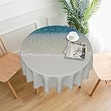 PSVOD Strand-Tischdecke, transparent, aus Polyester, rund, waschbar, für Hochzeiten, Bankette oder Restaurants – 152,4 cm