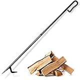 86cm Kamin Feuerhaken Holzkohle Schürhaken, Stahl kaminhaken mit Upgrade abnehmbarem Design für einfaches Tragen, Rostfrei Schürhaken Feuerhaken für Feuerschale Lagerfeuer Kamin Feuerkorb Eisen