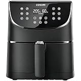 COSORI Heißluftfritteuse 5,5L XXL Friteuse Heissluft Fritteusen Air Fryer mit 100 Rezeptbuch auf Deutsch, Digitalem LED-Touchscreen, 11 Programmen, Vorheizen&Warmhalten, Shake-Modus, ohne Öl, 1700W