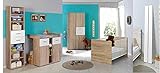 moebel-dich-auf Babyzimmer Kinderzimmer komplett Set Elisa 2 in Eiche Sonoma/Weiß inkl. Umbauseiten Komplettset