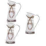 GANAZONO 3-Teiliger Wasserkocher Metall-Blumentopf Adornos para Mesa De Französisches Landhaus-Dekor Blumentopf Für Den Außenbereich Milchkännchen Vase Shabby-Chic-Bauernhaus-Krug