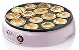 Bestron Poffertjes Maker im Retro Design, Mini Waffel Pfannkuchen Automat, mit Antihaftbeschichtung, Sweet Dreams, 800 W, Farbe: Rosa