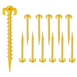 VAKS Zeltheringe, 12 Stück, Strandzelt, Baldachin, Anker, Baldachin, Stäbe, robuster Kunststoff, Schraubform für Outdoor, Wandern, Camping