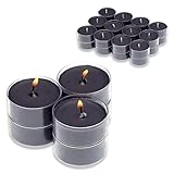 Smart Planet 18er Set Duft Kerzen Ambiente – Duftteelichter Black Rose - Teelichter Schwarz - Teelicht in Kunststoff Hülle je 3,8 x 1,7cm - 4 Std Brenndauer, Vil-35154-NEU