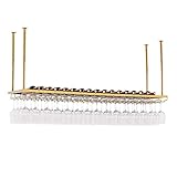 ESSBAG Weinregal, Weinregal Wandmontage - Weinregale | Metalleisen Upside Down Wine Cup Rack | Kelch-Stemware-Racks zur Decken-Wandmontage | Applikation zur Möbeldekoration, Silber/Gold