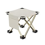TeMkin Klappbarer Campinghocker mit Tragetasche Tragbarer Outdoor-Angelhocker für Angeln Wandern Gartenarbeit und Strand, Reisen (Color : White, Size : 23CM)