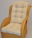 Rattani Premium Qualität - Polster / Kissen / Ersatzpolster für Rattan Ohrensessel / Rattansessel , Color beige