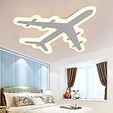 Deckenleuchte Led Dimmbare Kinderzimmerlampe Kreatives Flugzeugdesign Deckenlampe Mit Fernbedienung Junge Mädchen Schlafzimmer Acryl Kronleuchter Esszimmer Wohnzimmer Kindergarten Decke,64*58Cm