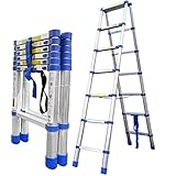 Leiter Tragbare Teleskopleiter Aluminium-Klappleiter Für Heim-Wohnmobil-Dachboden-Stehleitern Im Freien 330 Lbs Trittleiter (Size : 7.5FT/2.3M)