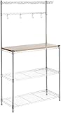 Amazon Basics 3 Regale Küchenregal, Holz/Chromfarben, 14.38 Kgs, 91.44 x 35.56 x 161.04 cm, 36 x 63.4