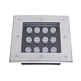 Bodenleuchte Eingebettet Stehlampe for Gartenterrasse Quadrat bodenstrahler außen Edelstahlplatte Mit Netzkabel Geeignet for Beleuchtungsprojekte Gebäude Außendekoration ( Farbe : Blau , Größe : 12W )