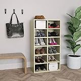 Chusui Schuhregal, Schuhschrank, Schuhorganizer, Flurgarderobe, Shoe Cabinet, Schuh Schrank, Flurschrank, Schuhkipper, Schuhaufbewahrung, Sonoma-Eiche 54×34×100 cm Spanplatte