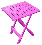 Spetebo Kunststoff Klapptisch Adige 45 x 43 cm - pink - Garten Beistelltisch klappbar - Beistelltisch Campingtisch Teetisch Balkontisch Tisch klein