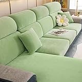 Magische Sofabezüge for Schnittsofas, individuelle Couchkissenbezüge for Schnittsofas in L-Form, universeller Sofabezug, Stretch-Schonbezüge, Möbelschutz for Sofas mit 1/2/3 Kissen ( Color : Green , S