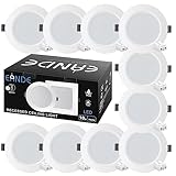 Eande 10er Set LED Einbaustrahler, 230V 7W LED Spots Ultra Flach Warmweiß 3000K Aussen Ø 118mm Deckenspots Einbauleuchten Weiß Einbauspots Rund 600lm Slim, Einbautiefe 26mm, Einbauloch Ø 93-100mm