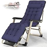 MINDONG HZH Liegestuhl, zusammenklappbar, Schwerelosigkeits-Sonnenliegen, Lounge-Stuhl, Verstellbarer Liegestoff, Liegestühle, Baumwollkissen, für Garten-Außenterrasse