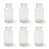 Glasflasche Braxton - 6er Set - 16 cm - Glasvase - Tischvase - Klar - Tischdeko