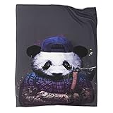 Chinese Giant Panda Giant Panda Decke 3D-Druckdecke Weich, Leicht, Langlebig, Gemütlich Für Sofa, Stuhl, Bett, Büro, Reisen, Camping, Flanell 60x80inch(150x200cm)