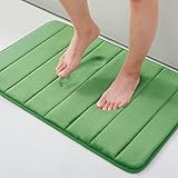 Homaxy Memory Foam Badezimmer Badeteppiche Saugfähige Rutschfester Badvorleger Waschbar Badematte - 40 x 60 cm,Grün