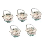 Alipis 5 Stück Mini-Taschen-Bambuskorb Mini-Süßigkeitenkorb Zubehör Mini-Weidenkorb Baby-Dekoration Für Rattankorb Mini- Szene-Dekor Mini- -Requisite Weißes Geschenk