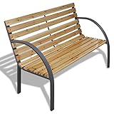 Homgoday Gartenbank Sitzbank Holzbank Parkbank Bank Gartensofa Gartenmöbel Balkonbank Parkbank mit Rückenlehne & Armlehne Sitzbank für Garten Balkon Terrasse 120 cm Holz