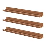 Harbour Housewares Regal für Bilderrahmen Wandregal Kante 56cm Buche - 3er Pack