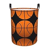 Runder Basketball-Wäschekorb, zusammenklappbar, hohe Kleiderkörbe, Waschtasche für Badezimmer, Schlafzimmer