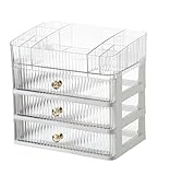 Make Up Organizer Schmink Organizer Schminktisch, Kosmetik-Aufbewahrungsbox, Desktop-Aufbewahrung, Exquisiter Tragbarer Make-up-Organizer Kosmetik Organizer Kosmetik Aufbewahrung ( Color : Transparent