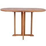 Mr. Deko Teak Balcony - Tisch - Gartentisch - eckig/rund - klappbar - Outdoormöbel - Teakholz - für Balkon, Terrasse, Wintergarten, Garten