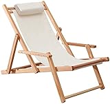 Liegestuhl Traditionelle Garten-Strand-Liegestühle Klassische Sonnenliegen Liegestühle Holz-Sonnenliegen Liegende Campingstühle Weiß Erforderlich