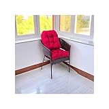 QLXYYFC Strukturiertes Schaukelstuhlkissen aus Korbgeflecht, abnehmbar/waschbar, rutschfeste Sitzkissen für Outdoor-/Küchen-/Gartenstühle (Color : Red1, Size : 48x48cm)