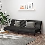 BULANED Tagesbett 2-Sitzer, Couch für Wohnzimmer, für Wohnungen, Sofabett, Polsterliege, Ausziehsofa, Relaxsofa, Daybed, Schwarz Kunstleder