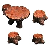 Homoyoyo 1 Set Tisch- Und Stuhlzubehör Esstisch-Set Essecke-Sets Kunstharz Mini-Schönes Tisch-Stühle-Set Feentisch Stuhl Miniaturen Möbel Spielzeug Simulationsmöbelmodell