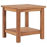 vidaXL Teak Massiv Couchtisch Beistelltisch Gartentisch Kaffeetisch Teetisch Holztisch Balkontisch Terrassentisch Gartenmöbel 45x45x45cm