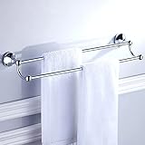 Chrom-Badezimmer-Hardware-Sets, Messing, WC-Bürstenhalter, WC-Rolle, Papierhandtuchregal, Dusche, Seifenschale, Wandhaken, Haartrockner-Halter, Handtuchhalter (Doppelhandtuchstange)